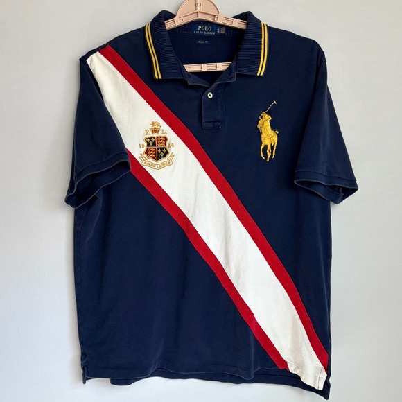 Polo Ralph Lauren Shirt Mens XL Big Pony Crest Classic Fit Red White Blue - Picture 3 of 14